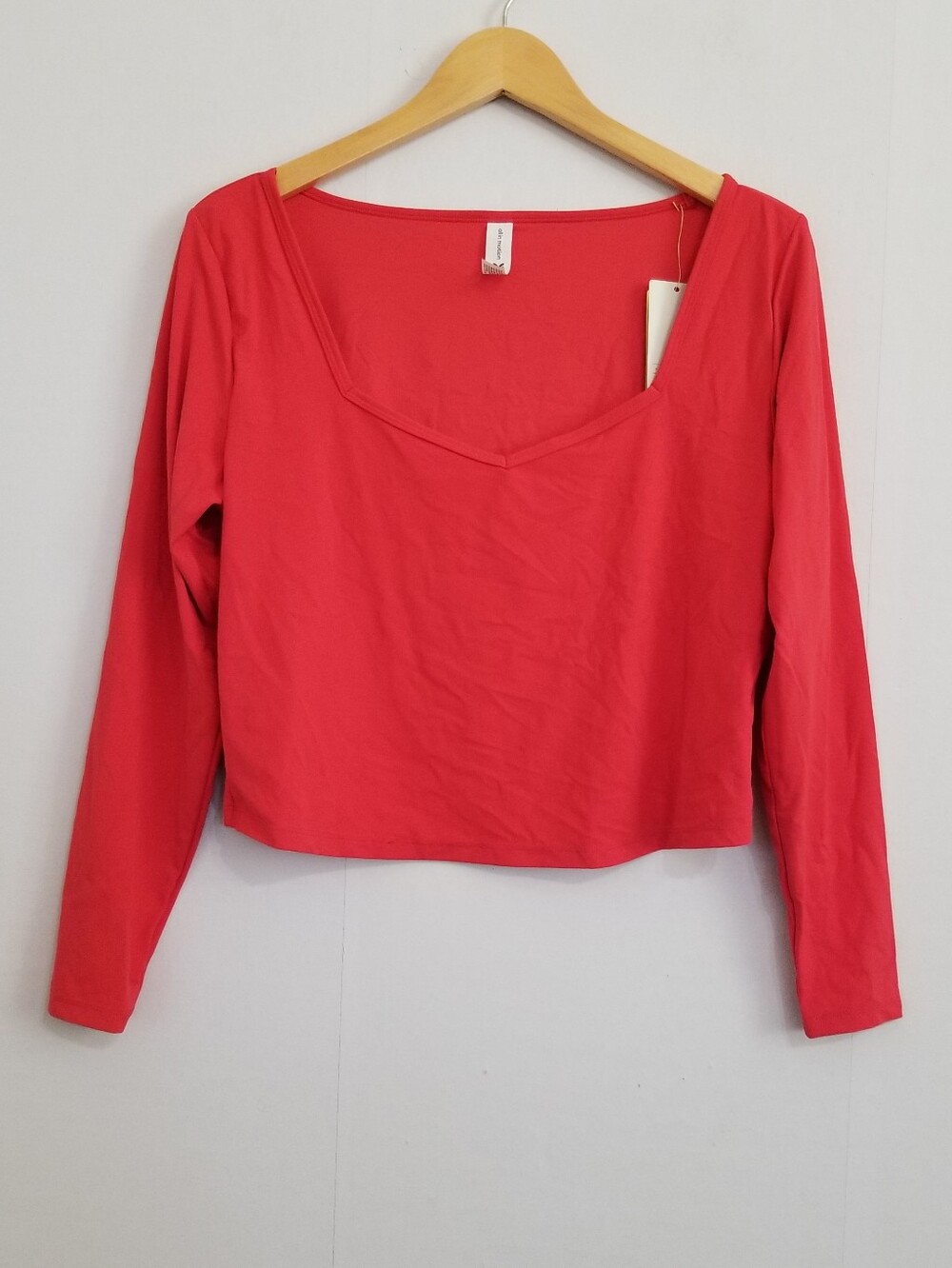 NWT All in Motion Red Everyday Soft Long Sleeve Cropped Fit Shirt Size XXL